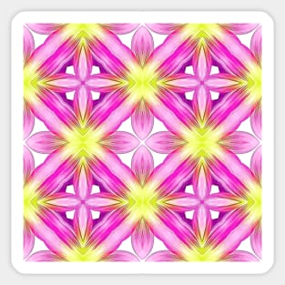 Pink Yellow Dahlia Pattern Pattern Number 2 Sticker